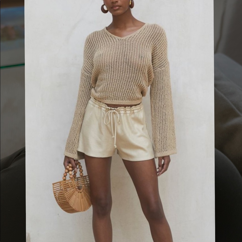 Cult Gaia Catherine Knit Sweater in sand